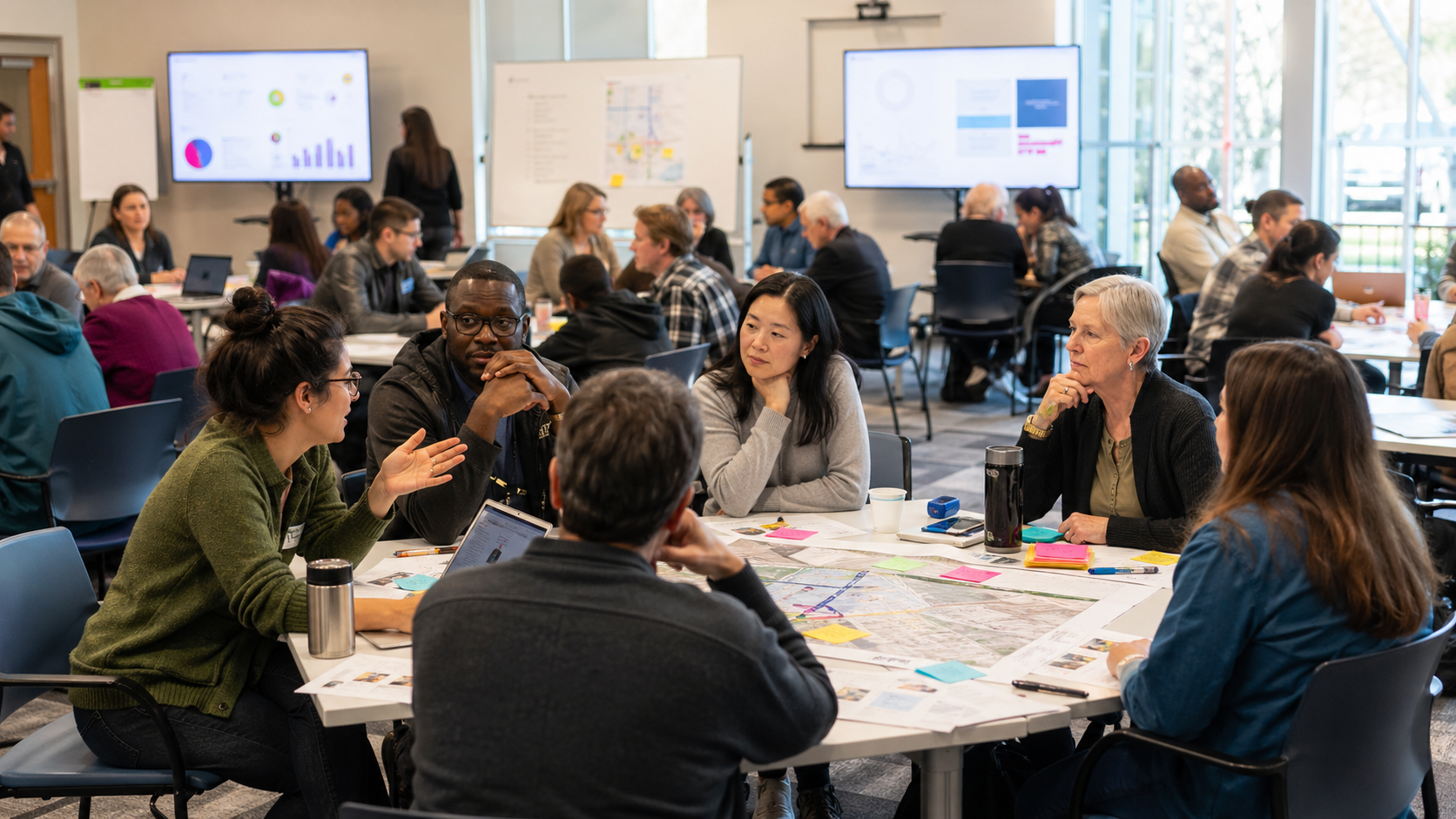 Residents and city staff in a civic technology workshop